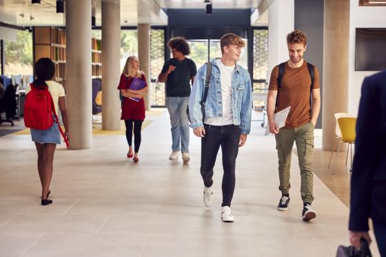 To mannlige studenter på et universitet